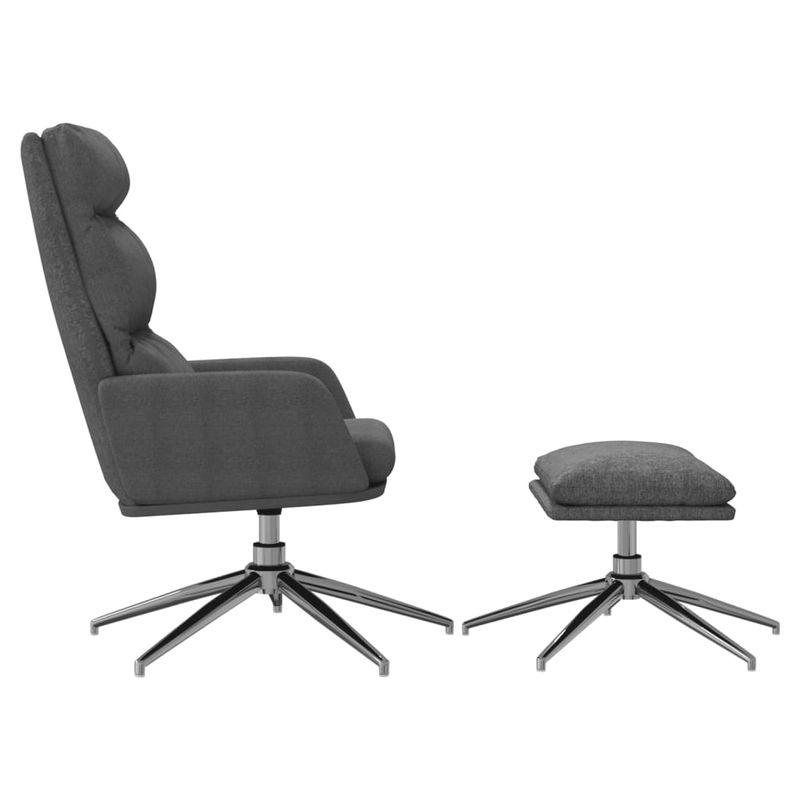 Casa si Gradina - Mobilier - Scaune si fotolii - Fotolii - Fotoliu de relaxare cu taburet, gri deschis, material textil - Infinity.ro
