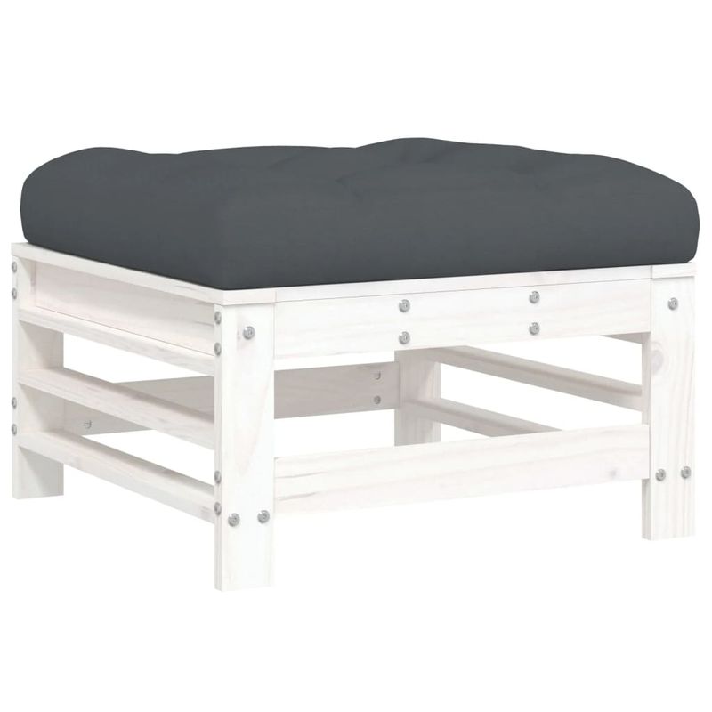 Casa si Gradina - Gradina si terasa - Mobilier exterior - Seturi mobila gradina - Set mobilier de gradina cu perne, 5 piese, alb, lemn masiv - Infinity.ro