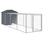 Petshop - Accesorii petshop - Culcusuri si custi - Tarcuri si colivii - Cotet de pui cu tarc antracit 117x405x123 cm otel galvanizat - Infinity.ro