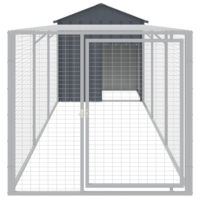 Petshop - Accesorii petshop - Culcusuri si custi - Tarcuri si colivii - Cotet de pui cu tarc antracit 117x405x123 cm otel galvanizat - Infinity.ro