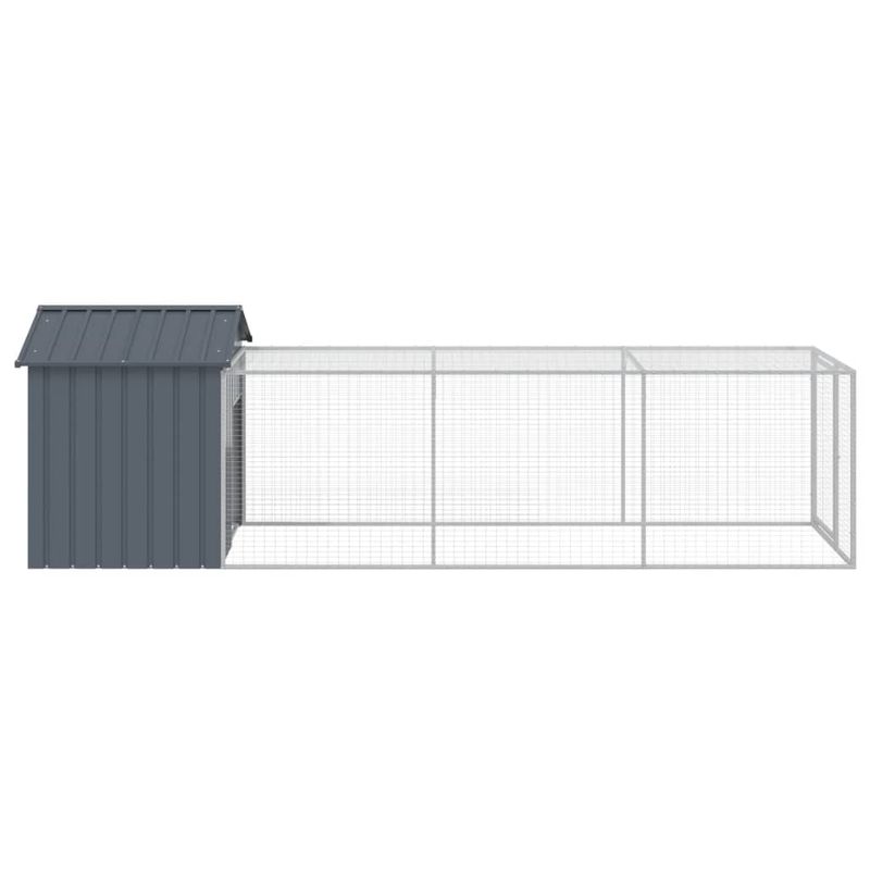 Petshop - Accesorii petshop - Culcusuri si custi - Tarcuri si colivii - Cotet de pui cu tarc antracit 117x405x123 cm otel galvanizat - Infinity.ro