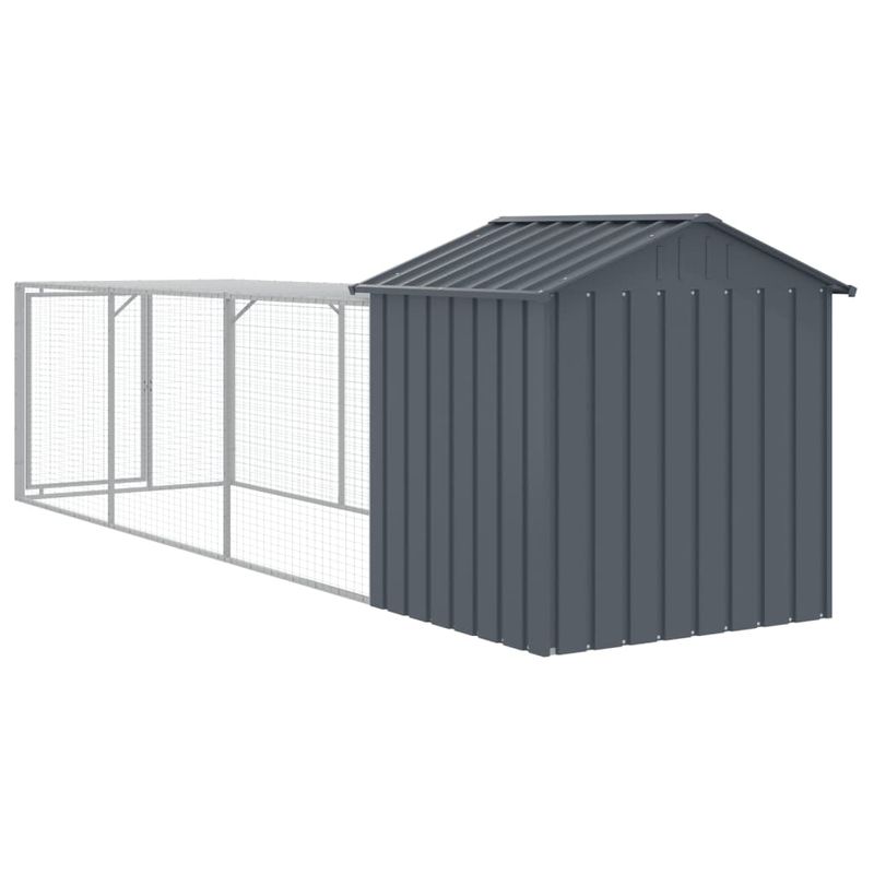 Petshop - Accesorii petshop - Culcusuri si custi - Tarcuri si colivii - Cotet de pui cu tarc antracit 117x405x123 cm otel galvanizat - Infinity.ro