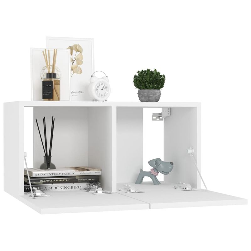 Casa si Gradina - Mobilier - Seturi de mobilier - Seturi living - Set dulapuri TV, 10 piese, alb, lemn prelucrat - Infinity.ro
