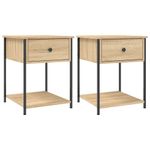 Casa si Gradina - Mobilier - Comode si corpuri - Noptiere - Noptiere, 2 buc., stejar sonoma, 44x45x58 cm, lemn prelucrat - Infinity.ro