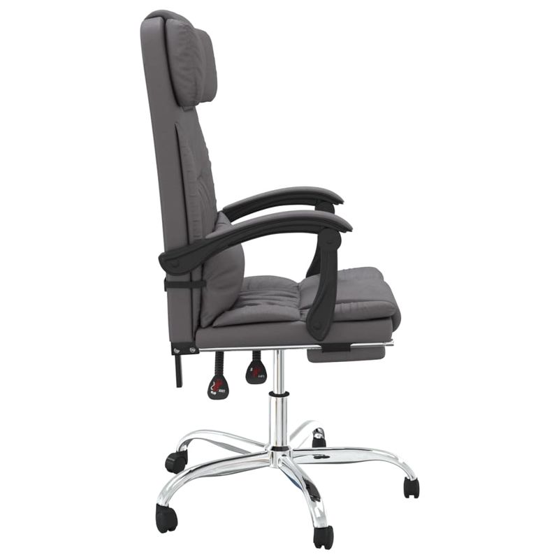 Casa si Gradina - Mobilier - Scaune si fotolii - Scaune - Scaun de birou rabatabil cu masaj, gri, piele ecologica - Infinity.ro