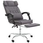 Casa si Gradina - Mobilier - Scaune si fotolii - Scaune - Scaun de birou rabatabil cu masaj, gri, piele ecologica - Infinity.ro