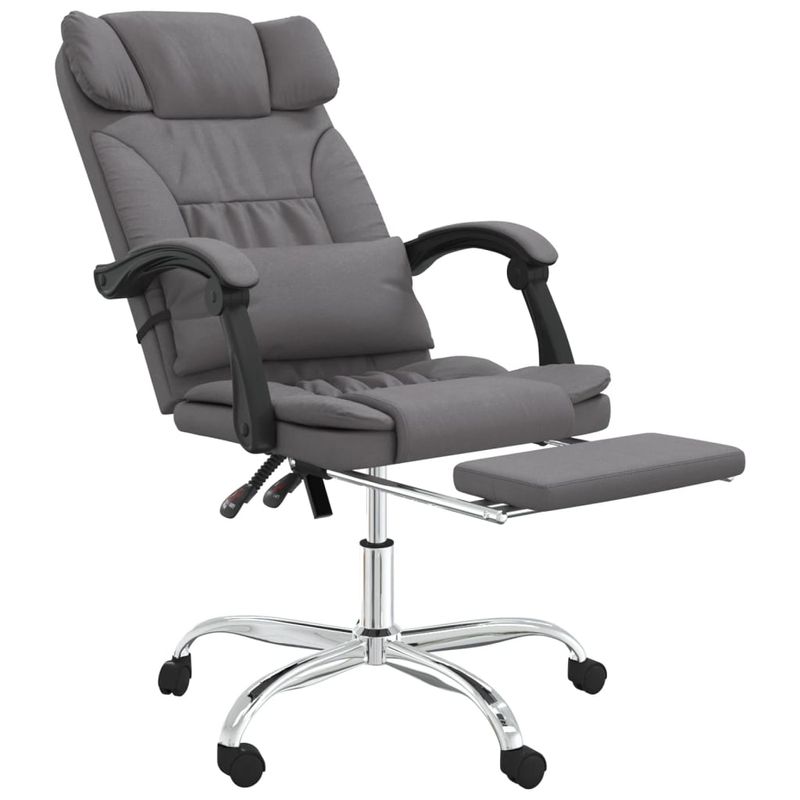 Casa si Gradina - Mobilier - Scaune si fotolii - Scaune - Scaun de birou rabatabil cu masaj, gri, piele ecologica - Infinity.ro