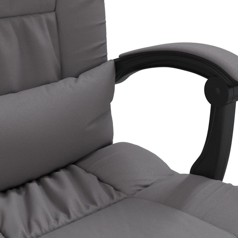 Casa si Gradina - Mobilier - Scaune si fotolii - Scaune - Scaun de birou rabatabil cu masaj, gri, piele ecologica - Infinity.ro