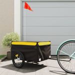 Sport si Outdoor - Ciclism - Accesorii pentru biciclete - Remorci biciclete - Remorca pentru biciclete, negru și galben, 45 kg, fier, mărime 124x62.5x52 cm - Infinity.ro