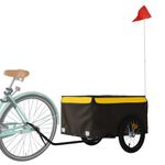 Sport si Outdoor - Ciclism - Accesorii pentru biciclete - Remorci biciclete - Remorca pentru biciclete, negru și galben, 45 kg, fier, mărime 124x62.5x52 cm - Infinity.ro