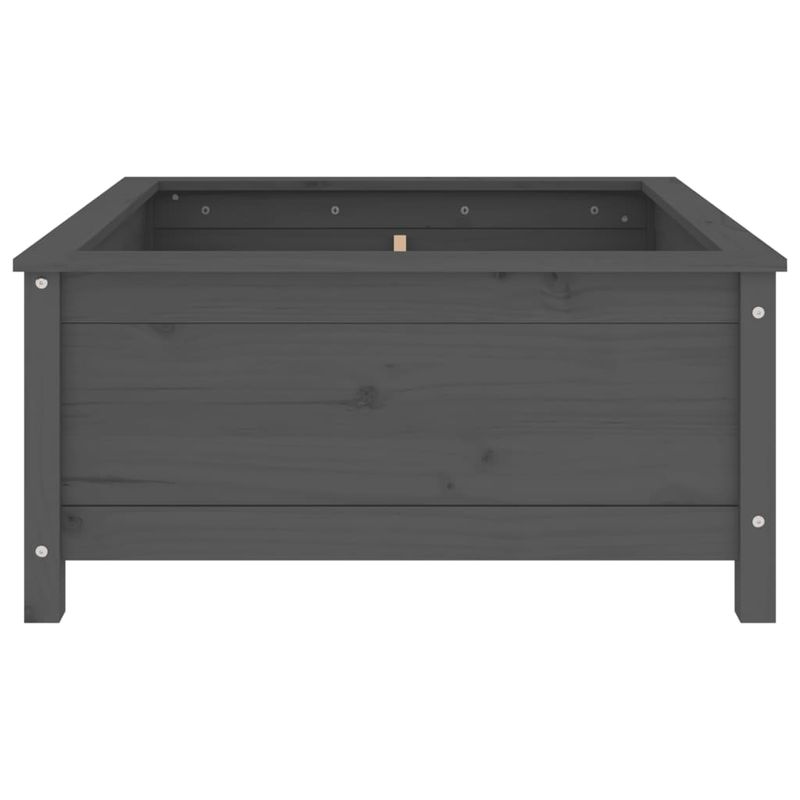 Casa si Gradina - Gradinarit si plante - Plante si ghivece - Ghivece si suporturi - Jardiniera de gradina, gri, 82,5x82,5x39 cm, lemn masiv pin - Infinity.ro