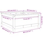 Casa si Gradina - Gradinarit si plante - Plante si ghivece - Ghivece si suporturi - Jardiniera de gradina, gri, 82,5x82,5x39 cm, lemn masiv pin - Infinity.ro