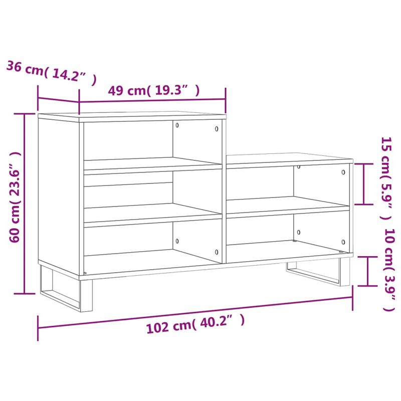 Casa si Gradina - Mobilier - Organizare si depozitare - Organizator incaltaminte - Pantofar, alb extralucios, 102x36x60 cm, lemn compozit - Infinity.ro
