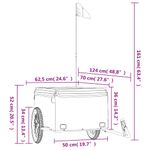 Sport si Outdoor - Ciclism - Accesorii pentru biciclete - Remorci biciclete - Remorca pentru biciclete, negru, 45 kg, fier, mărime 124x62.5x52 cm - Infinity.ro