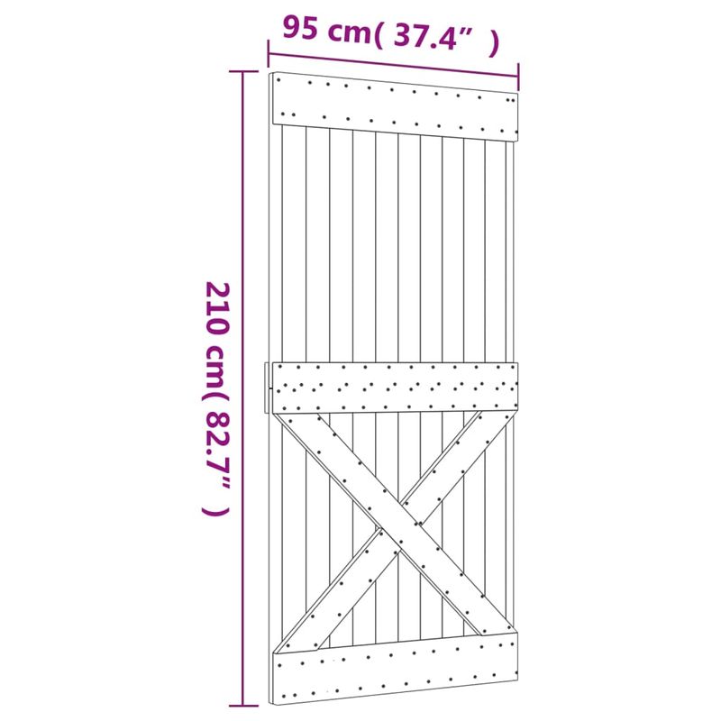 Casa si Gradina - Constructii - Usi interior, exterior si garaj - Usi interior - Usa glisanta cu set de feronerie 95x210 cm, lemn masiv de pin - Infinity.ro