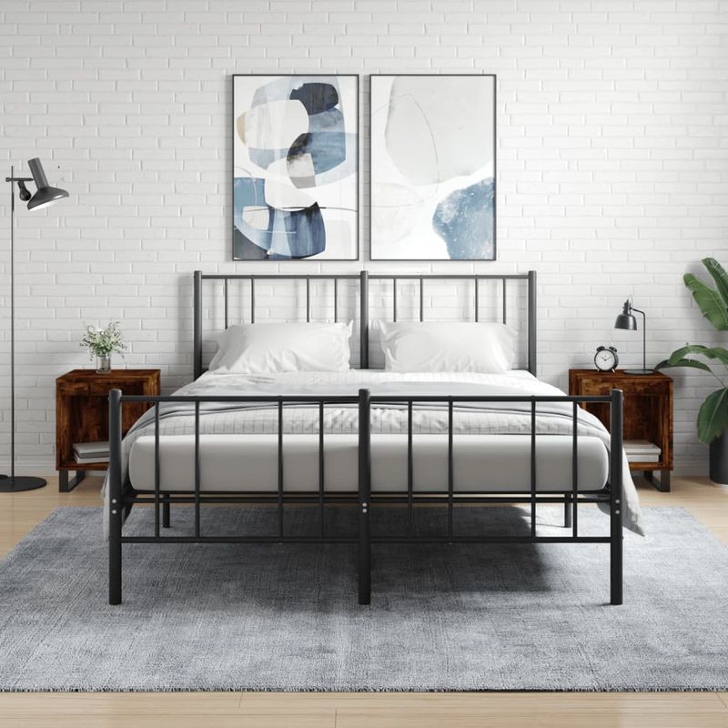 Casa si Gradina - Mobilier - Comode si corpuri - Noptiere - Noptiere, 2 buc., stejar fumuriu, 40x35x50 cm, lemn compozit - Infinity.ro