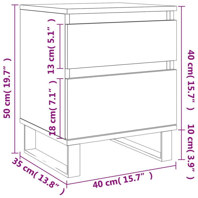 Casa si Gradina - Mobilier - Comode si corpuri - Noptiere - Noptiera, alb, 40x35x50 cm, lemn prelucrat - Infinity.ro