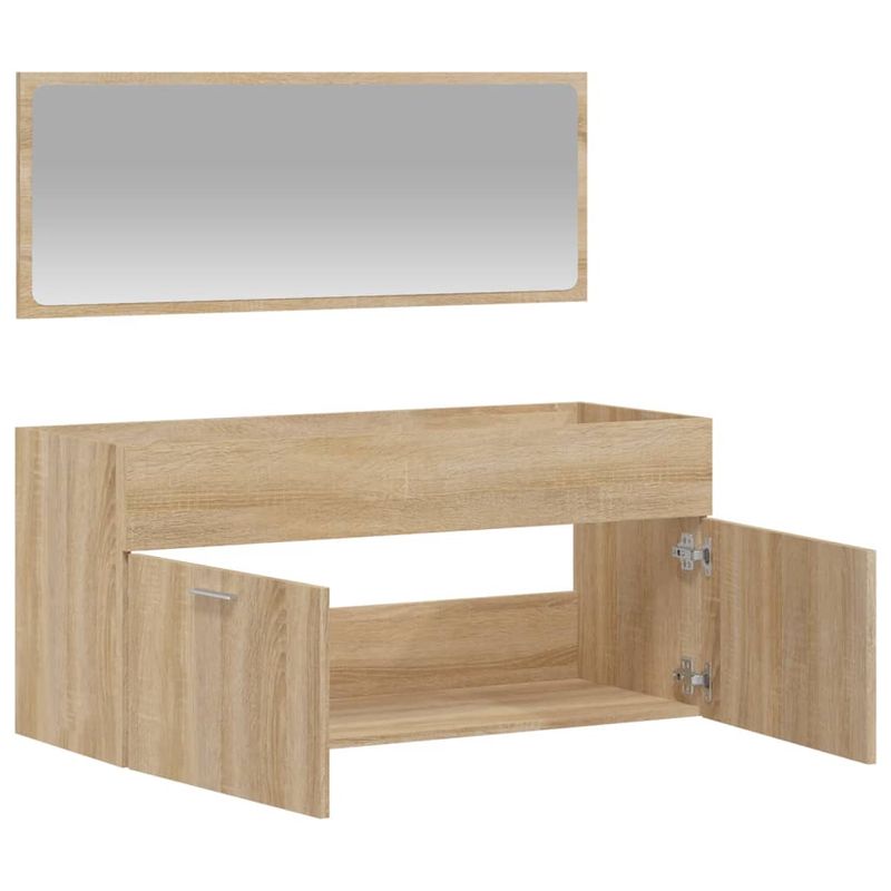 Casa si Gradina - Mobilier - Mobilier baie - Comode baie - Dulap de baie cu oglinda, stejar sonoma, lemn prelucrat - Infinity.ro