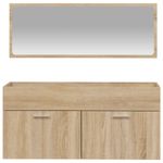 Casa si Gradina - Mobilier - Mobilier baie - Comode baie - Dulap de baie cu oglinda, stejar sonoma, lemn prelucrat - Infinity.ro