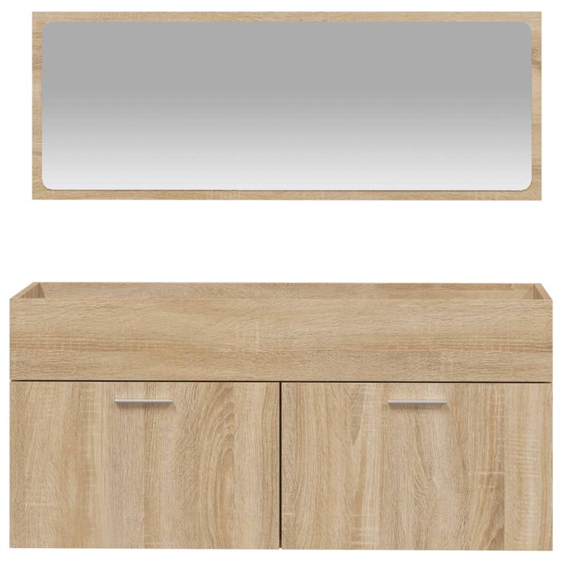 Casa si Gradina - Mobilier - Mobilier baie - Comode baie - Dulap de baie cu oglinda, stejar sonoma, lemn prelucrat - Infinity.ro