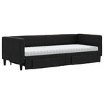 Casa si Gradina - Mobilier - Paturi si accesorii - Paturi - Pat de zi cu extensie si sertare, negru, 80x200 cm, textil - Infinity.ro