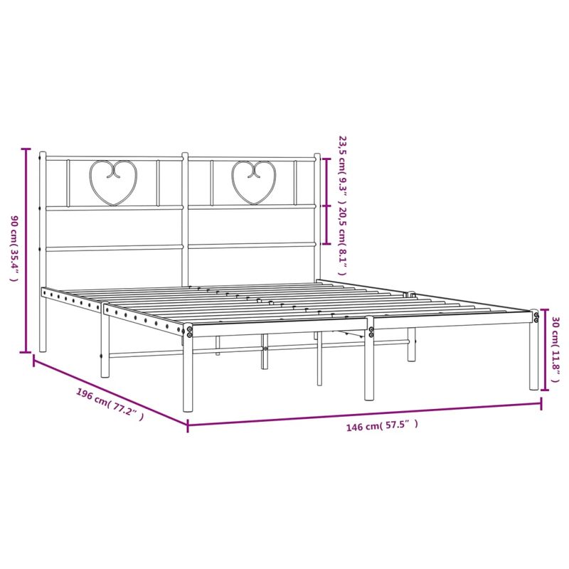Casa si Gradina - Mobilier - Paturi si accesorii - Paturi - Cadru de pat metalic cu tablie, alb, 140x190 cm - Infinity.ro