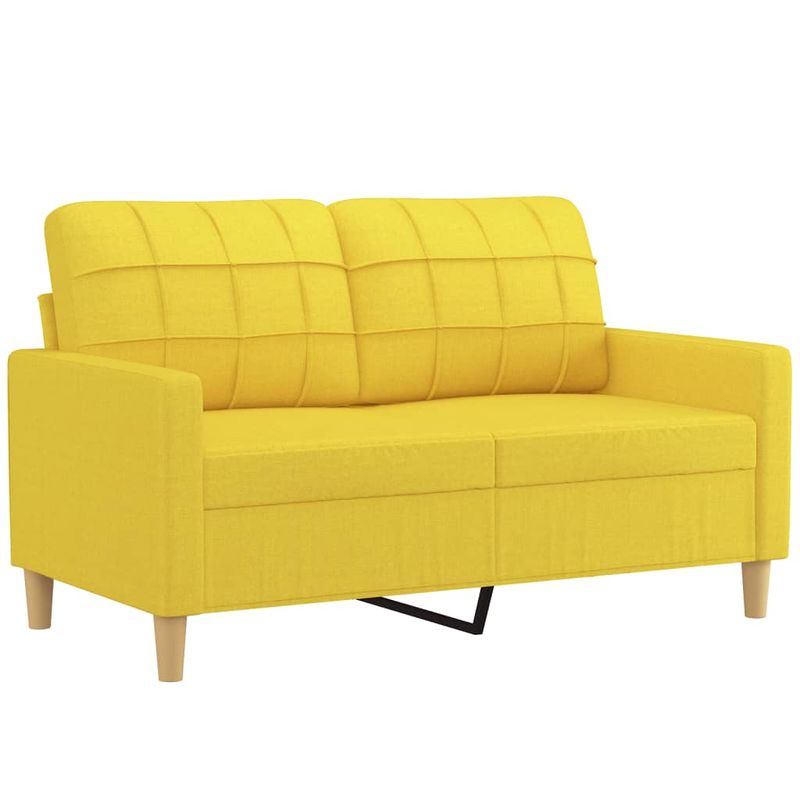 Casa si Gradina - Mobilier - Seturi de mobilier - Seturi living - Set de canapele cu perne, 2 piese, galben deschis, textil - Infinity.ro
