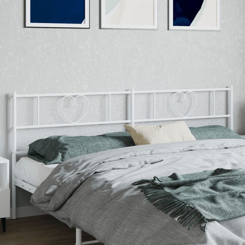 Casa si Gradina - Mobilier - Paturi si accesorii - Accesorii paturi - Tablie de pat metalica, alb, 200 cm - Infinity.ro