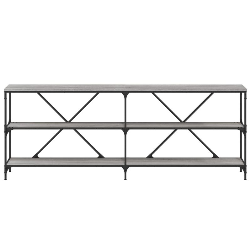 Casa si Gradina - Mobilier - Comode si corpuri - Console - Masa consola, gri sonoma, 200x30x75 cm lemn prelucrat si fier - Infinity.ro