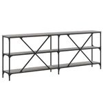 Casa si Gradina - Mobilier - Comode si corpuri - Console - Masa consola, gri sonoma, 200x30x75 cm lemn prelucrat si fier - Infinity.ro