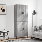 Casa si Gradina - Mobilier - Comode si corpuri - Comode - Dulap inalt, gri sonoma, 69,5x34x180 cm, lemn compozit - Infinity.ro