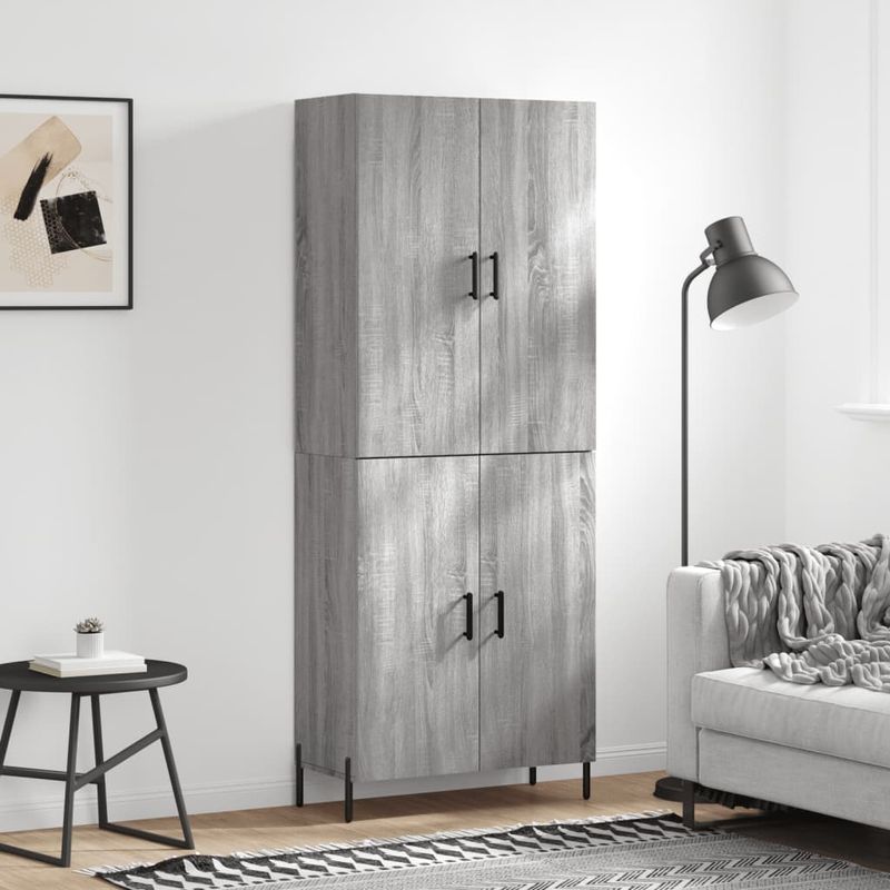 Casa si Gradina - Mobilier - Comode si corpuri - Comode - Dulap inalt, gri sonoma, 69,5x34x180 cm, lemn compozit - Infinity.ro