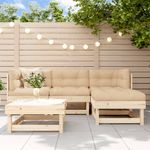 Casa si Gradina - Gradina si terasa - Mobilier exterior - Seturi mobila gradina - Set mobilier relaxare de gradina 5 piese lemn masiv de pin - Infinity.ro