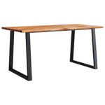 Casa si Gradina - Mobilier - Seturi de mobilier - Seturi mese si scaune - Set de masa din 3 piese, margini naturale, lemn masiv de acacia, lungime 160 cm - Infinity.ro