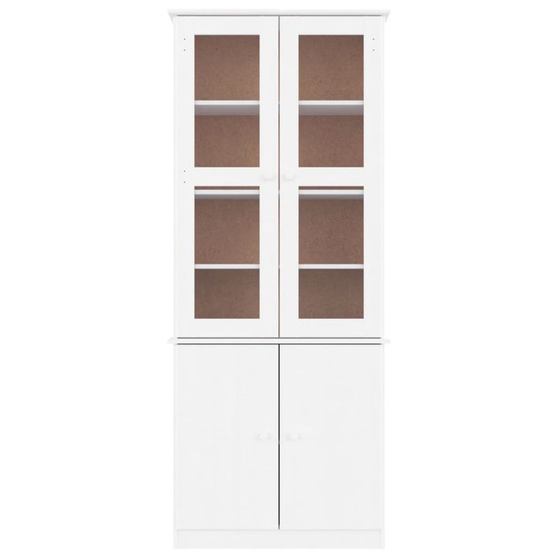 Casa si Gradina - Mobilier - Comode si corpuri - Comode - Vitrina din sticla „ALTA”, alb, 77x35x186,5 cm, lemn masiv pin - Infinity.ro
