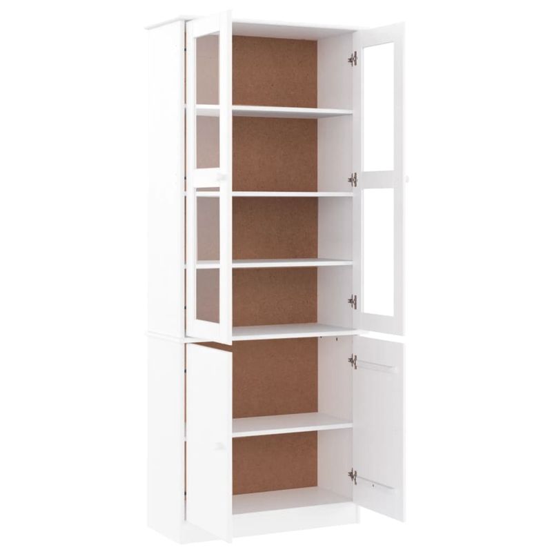 Casa si Gradina - Mobilier - Comode si corpuri - Comode - Vitrina din sticla „ALTA”, alb, 77x35x186,5 cm, lemn masiv pin - Infinity.ro