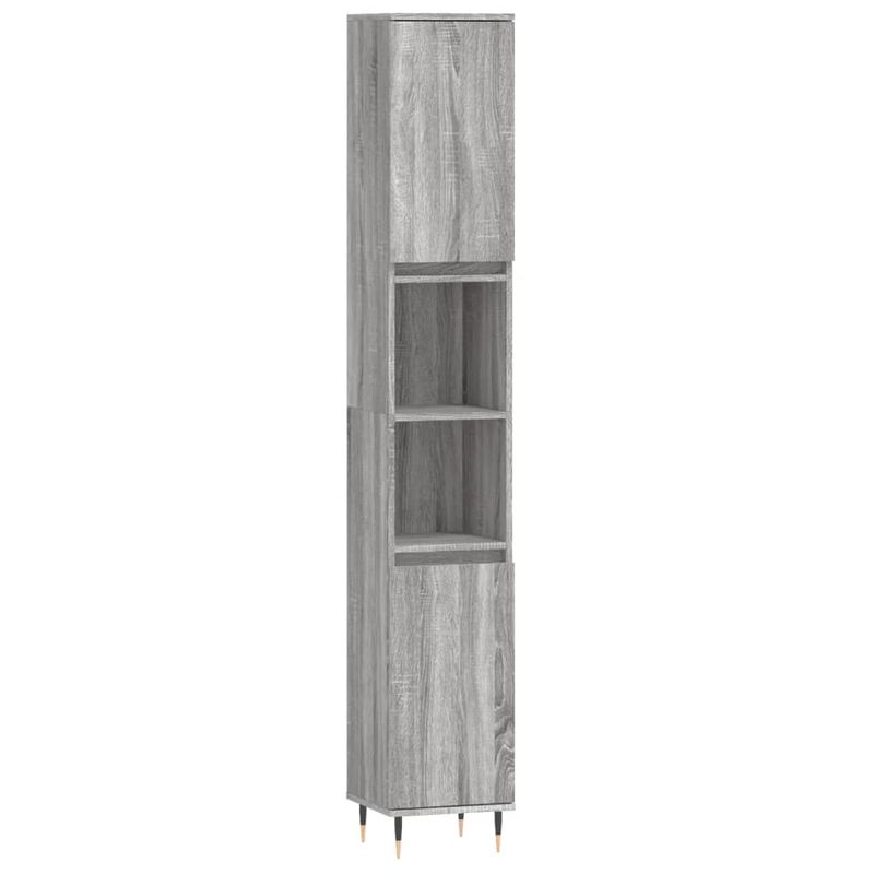 Casa si Gradina - Mobilier - Seturi de mobilier - Seturi baie - Set mobilier de baie, 3 piese, gri sonoma, lemn prelucrat - Infinity.ro