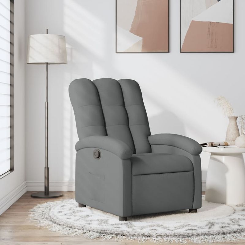 Casa si Gradina - Mobilier - Scaune si fotolii - Fotolii - Fotoliu rabatabil, gri inchis, material textil - Infinity.ro