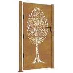 Casa si Gradina - Constructii - Usi interior, exterior si garaj - Usi garaj - Poarta pentru gradina, 105x180 cm, otel corten, model copac - Infinity.ro