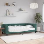 Casa si Gradina - Mobilier - Paturi si accesorii - Paturi - Pat de zi cu saltea, verde inchis, 100x200 cm, catifea - Infinity.ro