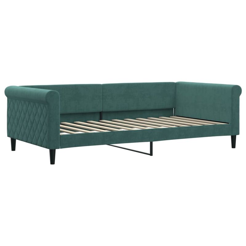Casa si Gradina - Mobilier - Paturi si accesorii - Paturi - Pat de zi cu saltea, verde inchis, 100x200 cm, catifea - Infinity.ro