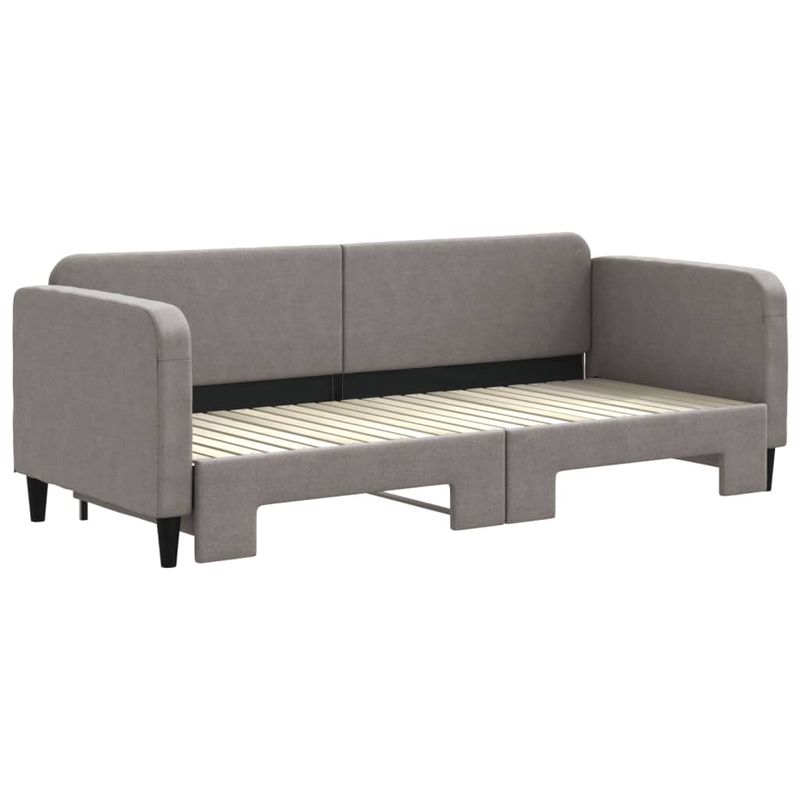 Casa si Gradina - Mobilier - Paturi si accesorii - Paturi - Pat de zi cu extensie, gri taupe, 80x200 cm, textil - Infinity.ro