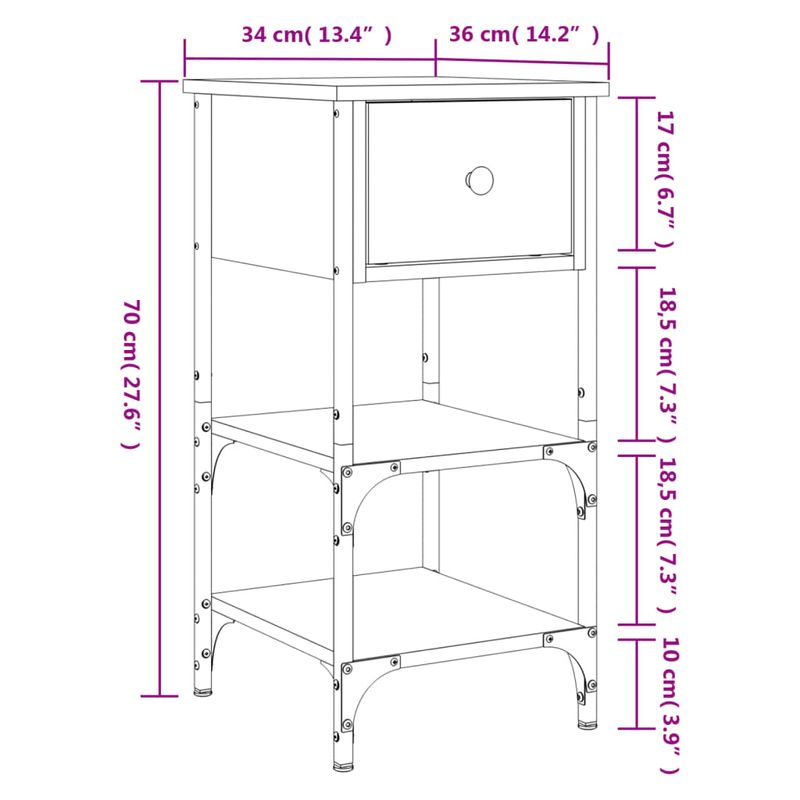 Casa si Gradina - Mobilier - Comode si corpuri - Noptiere - Noptiere, 2 buc., stejar sonoma, 34x36x70 cm, lemn compozit - Infinity.ro