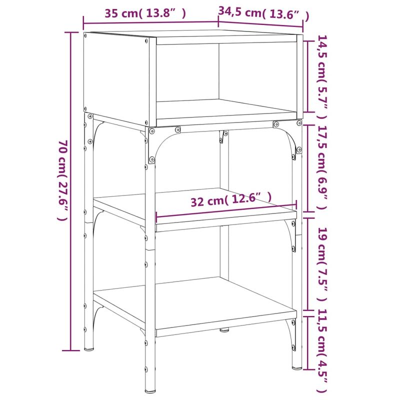 Casa si Gradina - Mobilier - Comode si corpuri - Noptiere - Noptiere, 2 buc., gri sonoma, 35x34,5x70 cm, lemn compozit - Infinity.ro