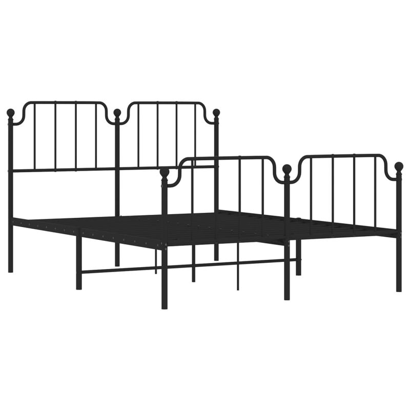 Casa si Gradina - Mobilier - Paturi si accesorii - Paturi - Cadru pat metalic cu tablie de cap/picioare , negru, 140x200 cm - Infinity.ro