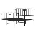 Casa si Gradina - Mobilier - Paturi si accesorii - Paturi - Cadru pat metalic cu tablie de cap/picioare , negru, 140x200 cm - Infinity.ro