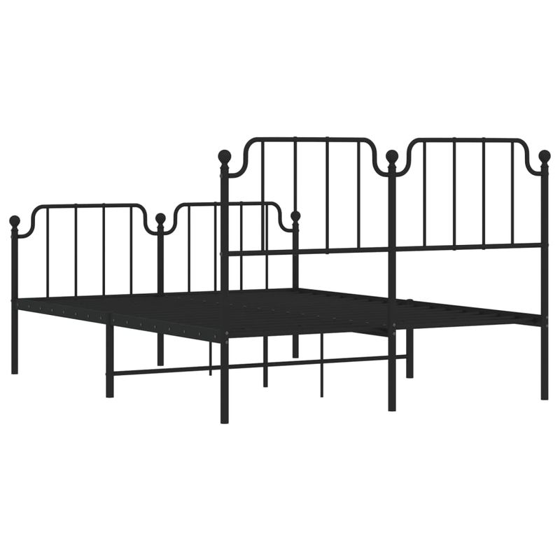 Casa si Gradina - Mobilier - Paturi si accesorii - Paturi - Cadru pat metalic cu tablie de cap/picioare , negru, 140x200 cm - Infinity.ro