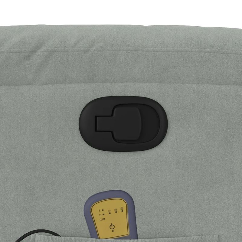 Ingrijire personala si Cosmetice - Sanatate si wellness - Articole wellness - Fotolii de masaj - Fotoliu de masaj cu ridicare, gri deschis, catifea - Infinity.ro