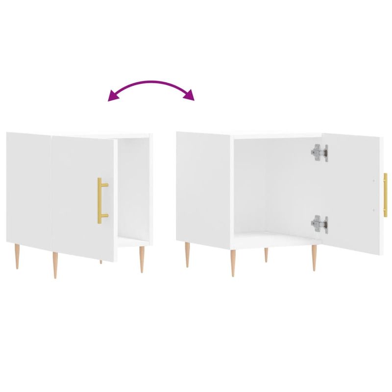 Casa si Gradina - Mobilier - Comode si corpuri - Noptiere - Noptiere, 2 buc., alb, 40x40x50 cm, lemn compozit - Infinity.ro