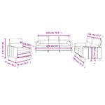 Casa si Gradina - Mobilier - Seturi de mobilier - Seturi living - Set de canapele cu perne, 3 piese, gri taupe, textil - Infinity.ro
